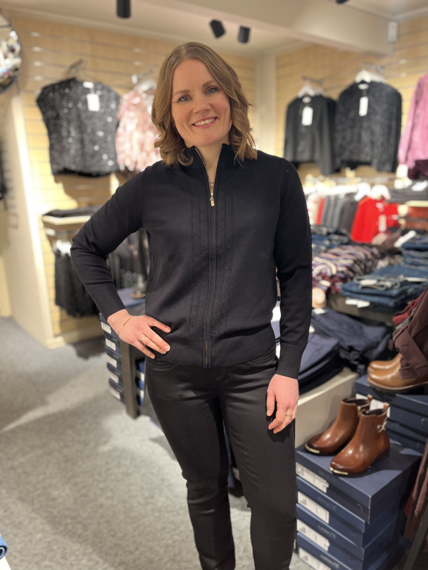 Cardigan m/glidelås 143 295 Svart - Image 1