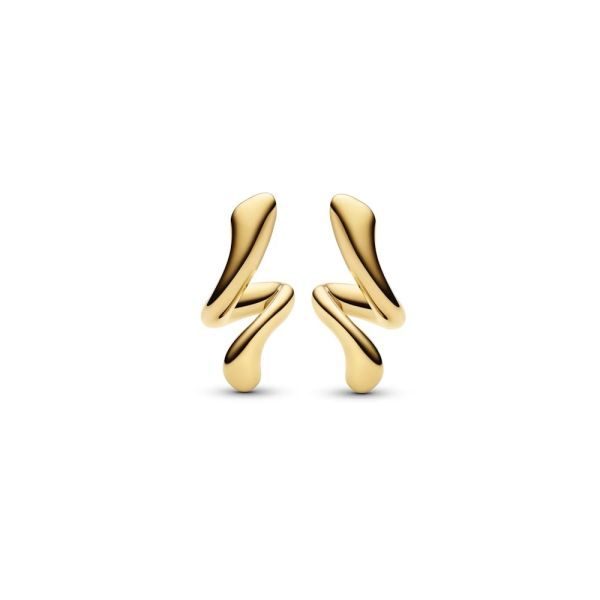 Coil Curl Studs Goldplated Silver