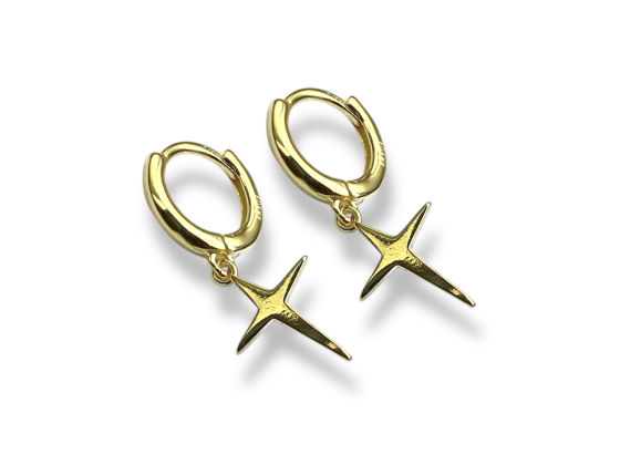 Forgylte creoler m. stjerne 