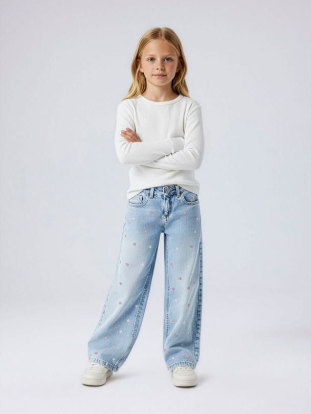 NKFRose wide jeans, hjerter - Image 1
