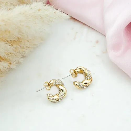 Evelina Hoops crystal - Gold
