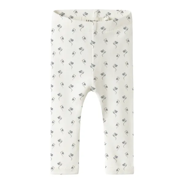 Gayo Slim Legging, Coconut Milk/Bell Flower - Lil' Atelier