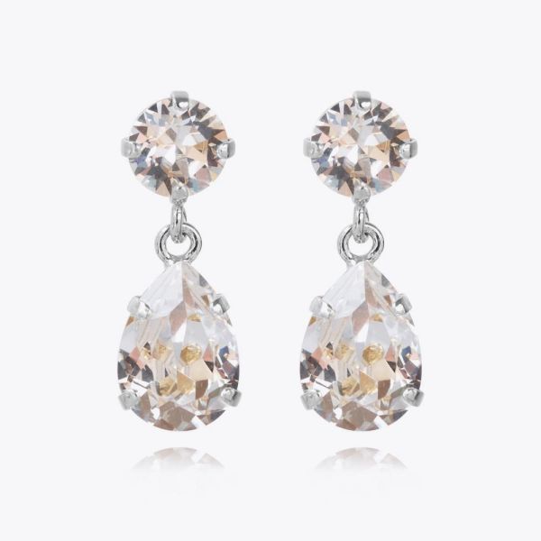 Mini Drop Earrings - Crystal/Rhodium
