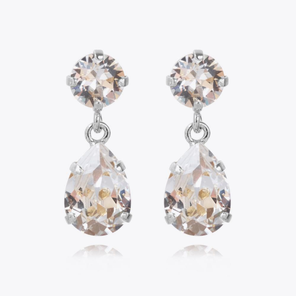 Mini Drop Earrings - Crystal/Rhodium