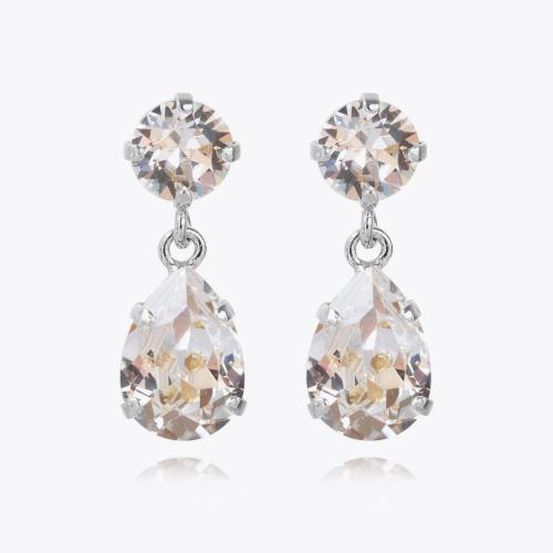 Mini Drop Earrings - Crystal/Rhodium