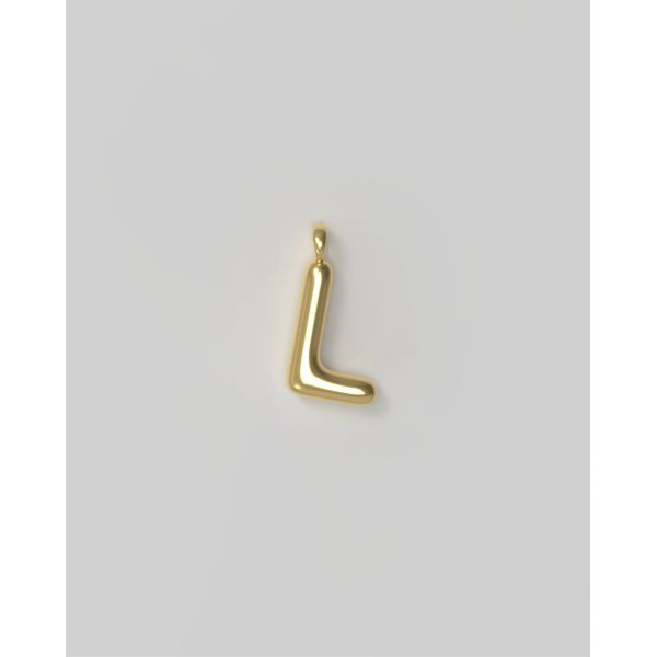 Letter Charm Small Gold Plated - L