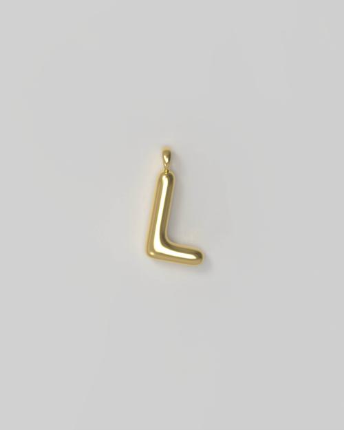Letter Charm Small Gold Plated - L