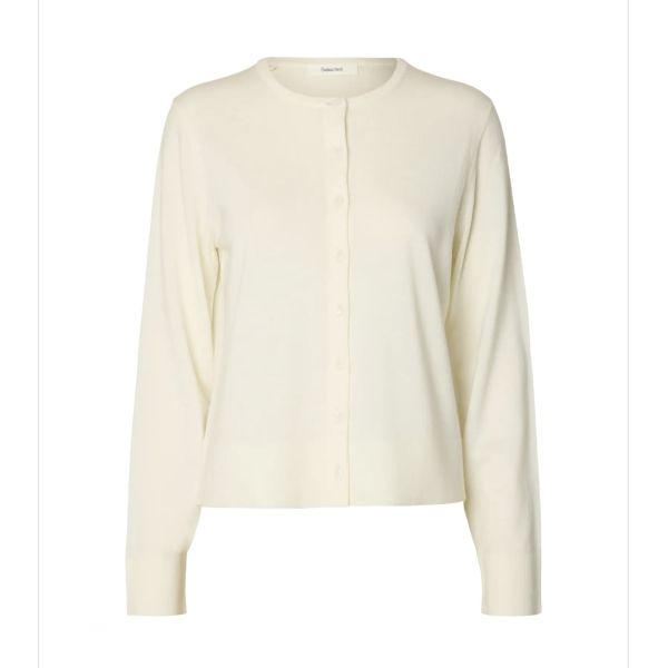 Thea Knit Merino Cardigan - Egret 