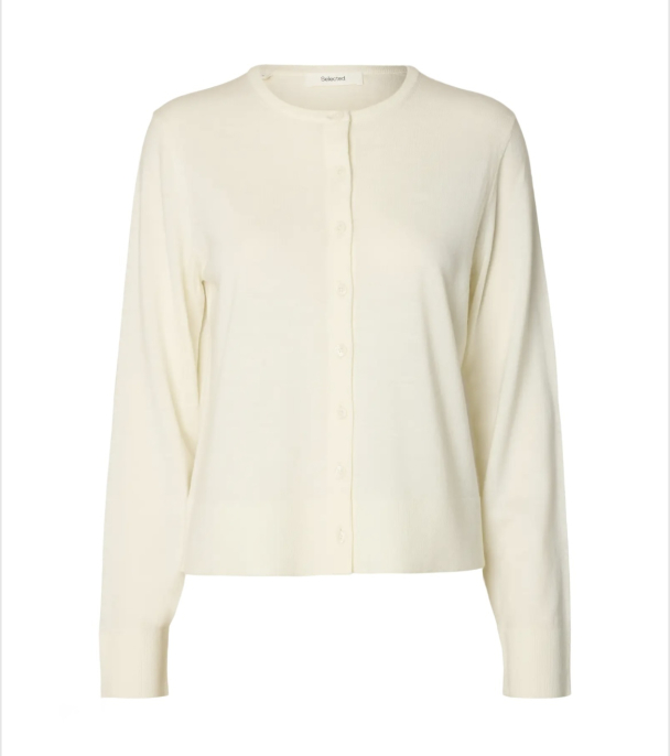 Thea Knit Merino Cardigan - Egret  - Image 2