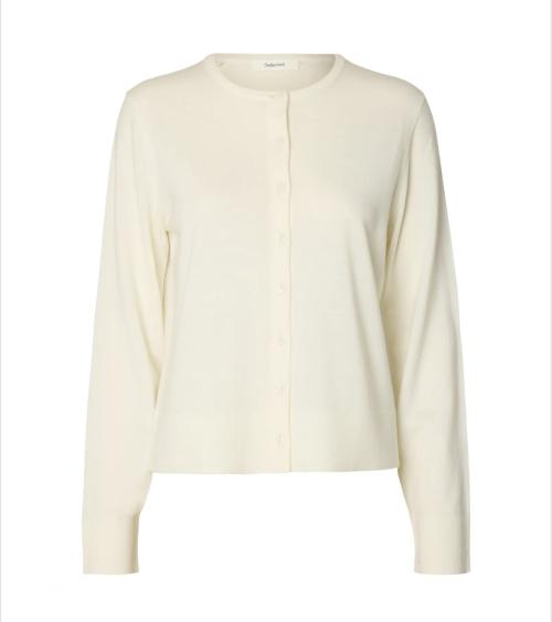 Thea Knit Merino Cardigan - Egret 