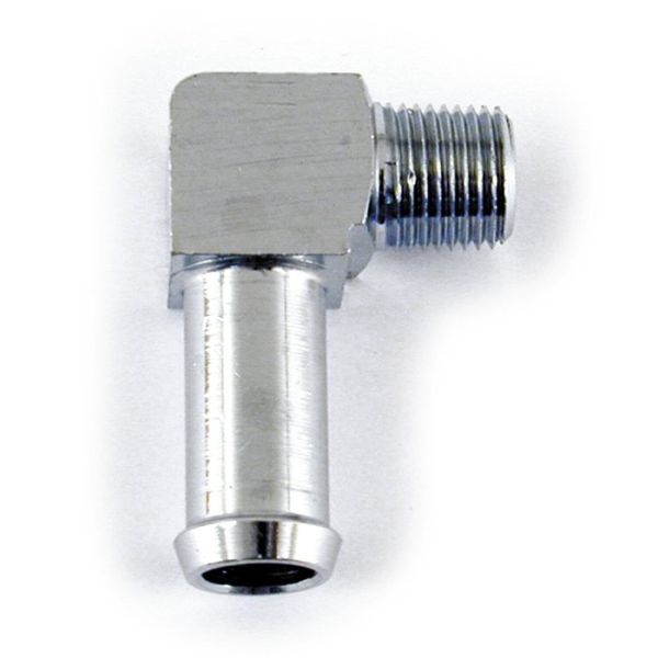 Oil line fitting, 90 degree.