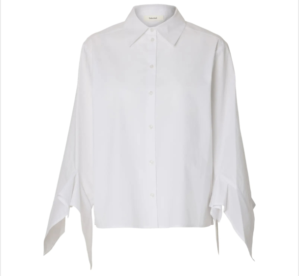 Delia Relaxed Shirt Founce Shirt - Bright White  - Image 2