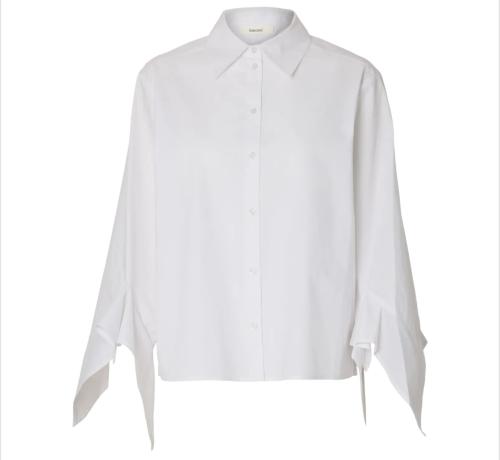 Delia Relaxed Shirt Founce Shirt - Bright White 