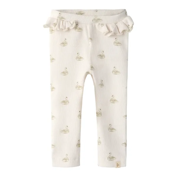 Gavo Slim Legging, Pastel Parchment / Swan - Lil' Atelier