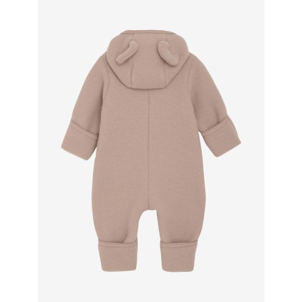 Pram Suit Wool Fleece med &oslash;rer, Mahogany Rose - Huttelihut