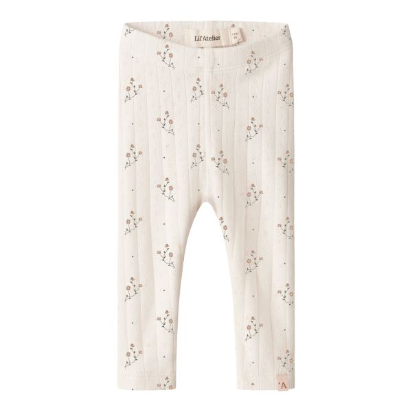 Rachello Ria Slim Legging, Coconut Milk / Flower - Lil' Atelier