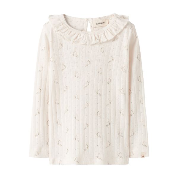 Rachello Ria Slim Top, Coconut Milk / Flower - Lil' Atelier