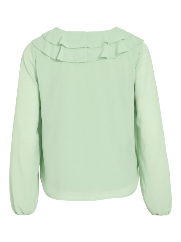 VIANE L/S V-NECK FRILL TOP - NOOS - Image 2