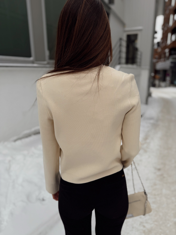 Elena Knit Cardigan - Birch  - Image 5