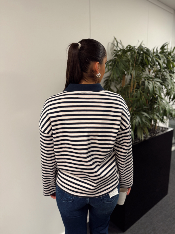 Milly Polo - Dark sapphire/Egret Stripe - Image 5