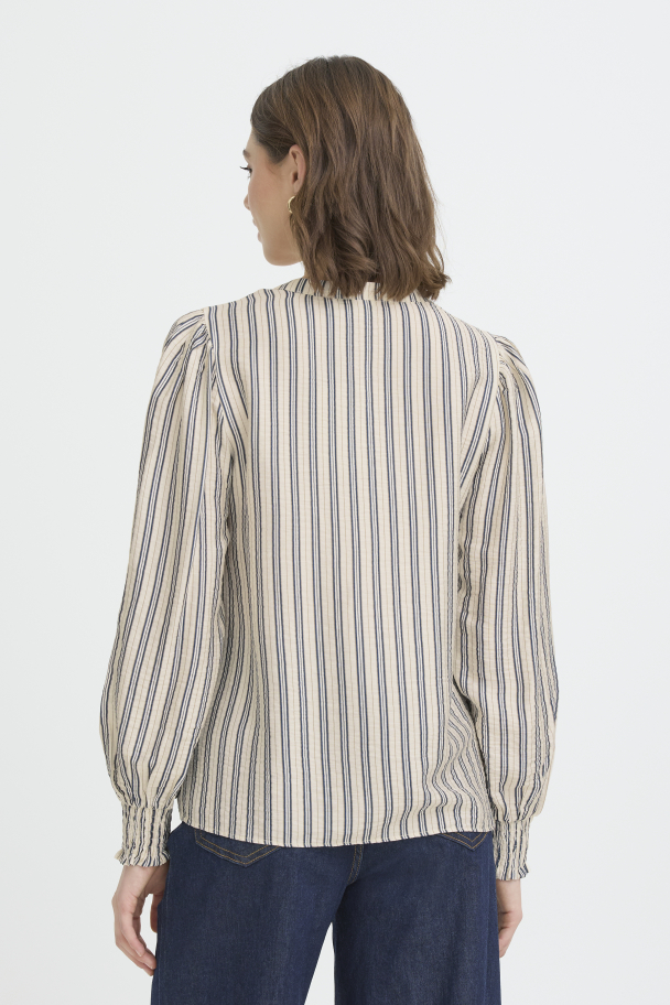 FRkamilia Bluse Striper Blå - Image 2