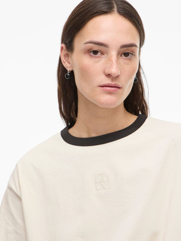 naomi 2/4 O-Neck Oversized Tee - Birch/Meteorite - Image 2