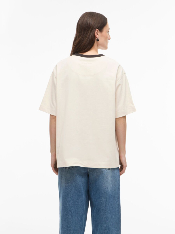 naomi 2/4 O-Neck Oversized Tee - Birch/Meteorite - Image 3