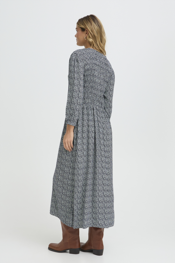 FRflowy Kjole m/blomster Blå - Image 3