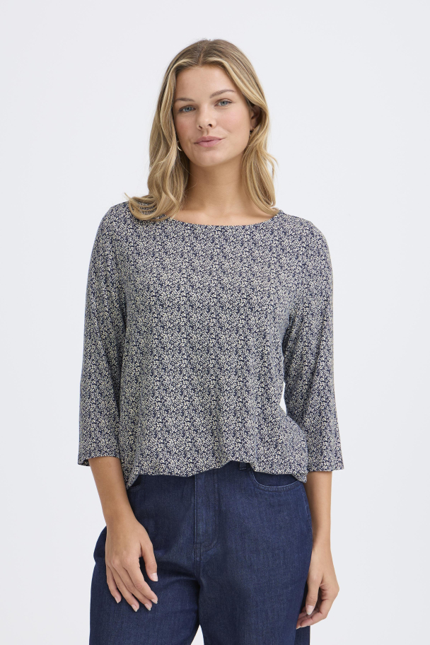 FRamy Topp m/strikk Marine - Image 1