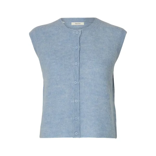 Lulu Button Vest Blue