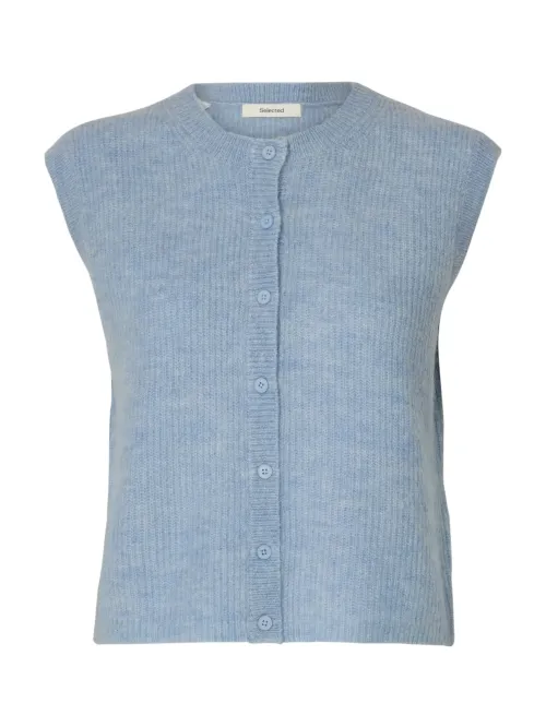 Lulu Button Vest Blue