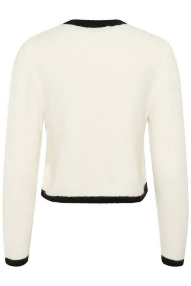 Alpha Contrast Cardigan - Ivory/ Black  - Image 2