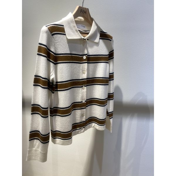 Thea Wool Knit Button Collar Neck