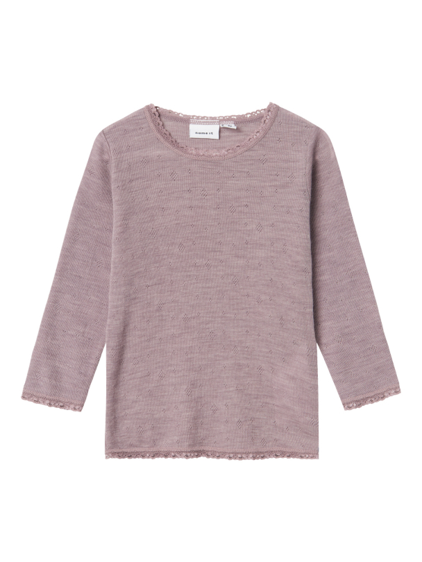 NMFWANG WOOL NEEDLE LS TOP SOLID NOOS - Image 1