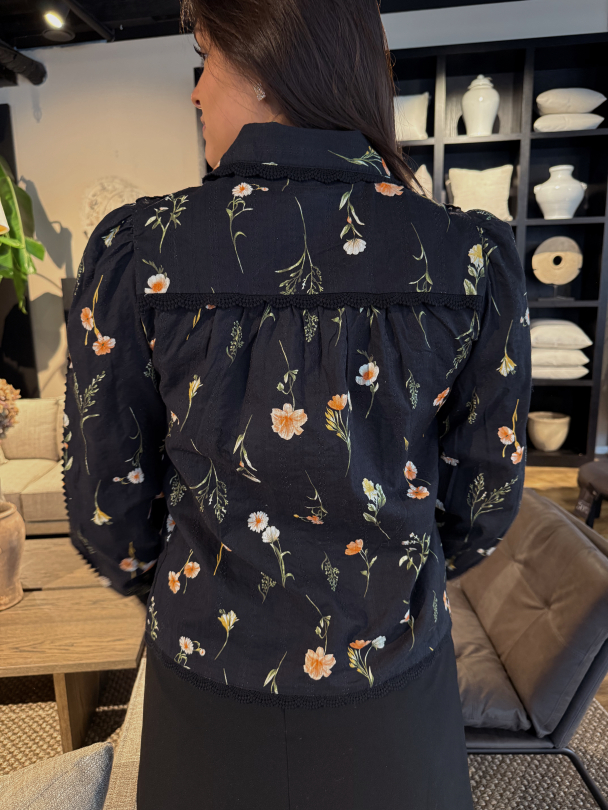 Somelli Shirt - Black/Flower Print  - Image 3