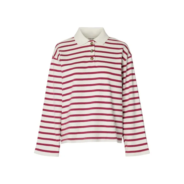 Wada Stripe Collar Top Anemone
