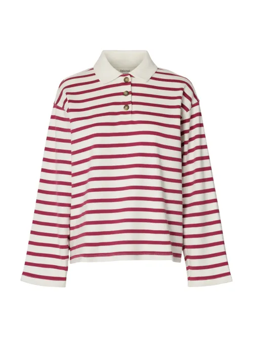 Wada Stripe Collar Top Anemone