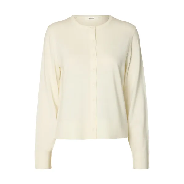 Thea Knit Wool Cardigan Egret