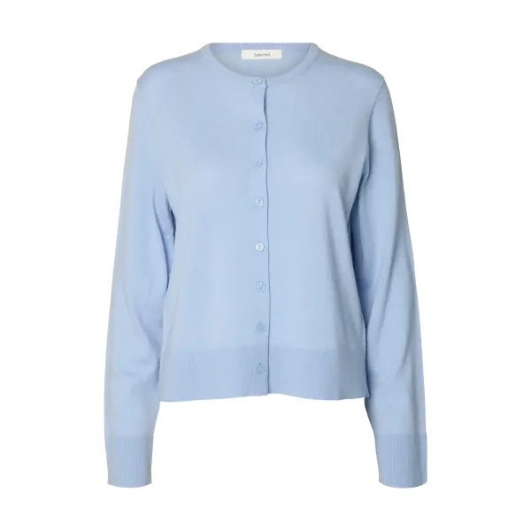 Thea Knit Wool Cardigan Blue