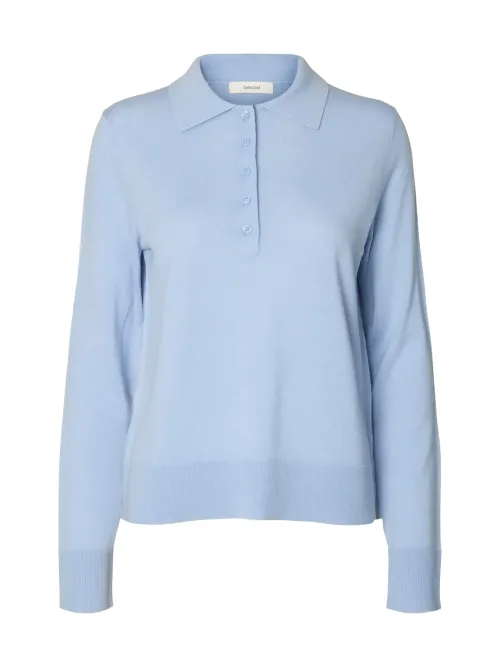 Thea Knit Wool Collar Neck Brown