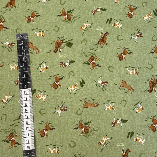 Hest og rytter grønn