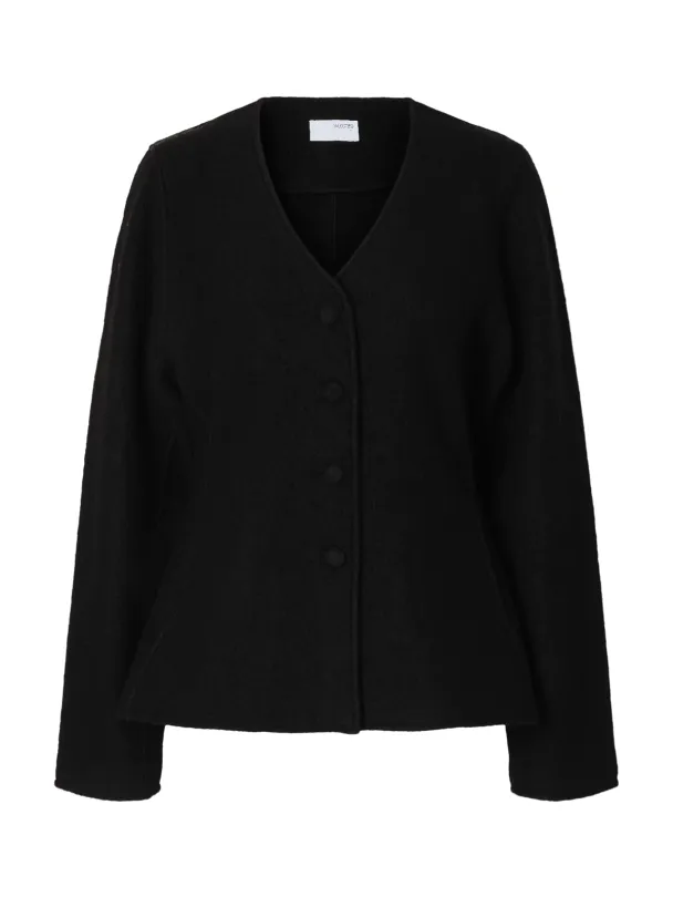 Darla Knit Button Cardigan - Black