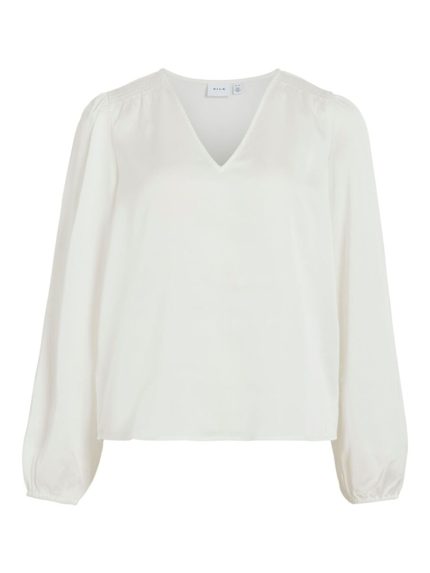 VIEllette langermet bluse, hvit - Image 2