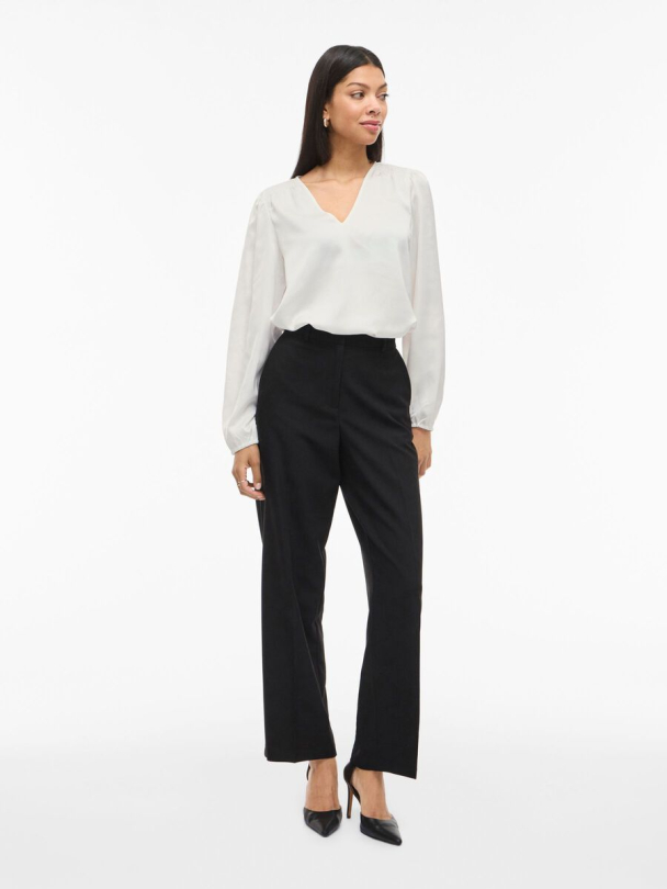 VIEllette langermet bluse, hvit - Image 5