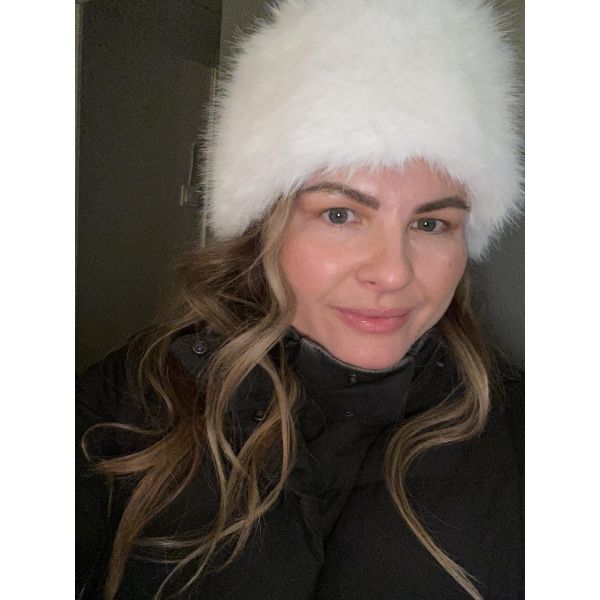 Mia Fake Fur Headband White