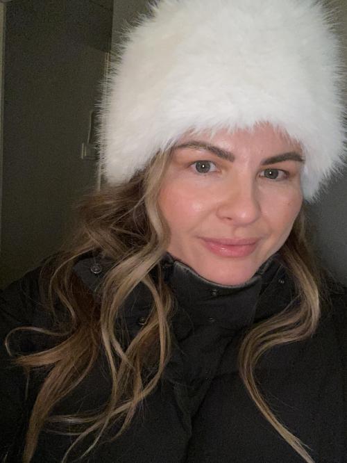 Mia Fake Fur Headband White