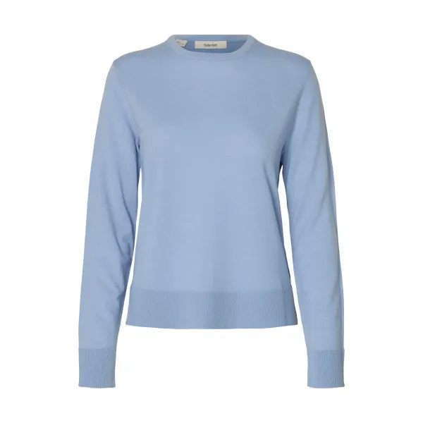 Thea Knit Wool O-Neck Blue