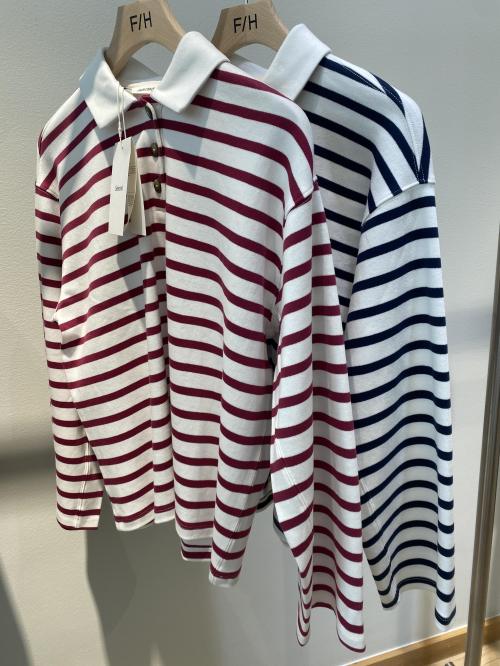 Wada Stripe Collar Top 