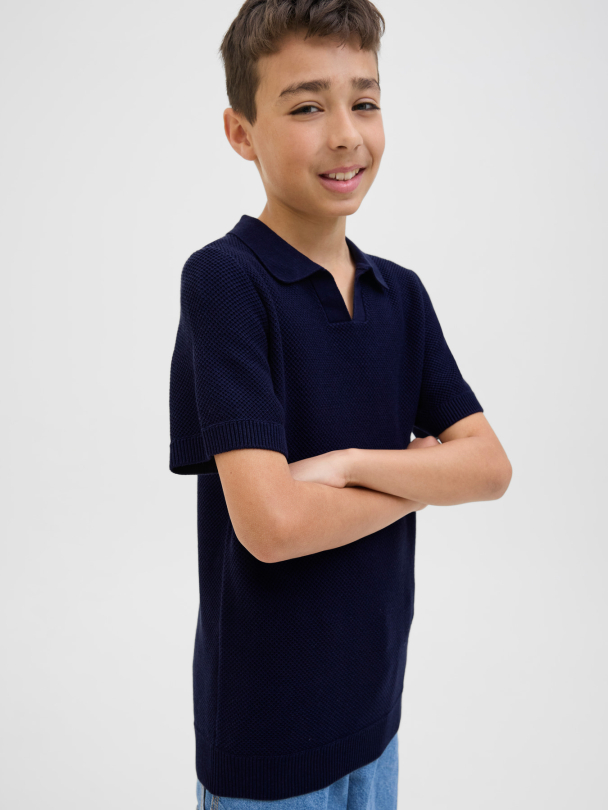 JWHCEASTON KNIT SPLIT NECK SS JNR - Image 3