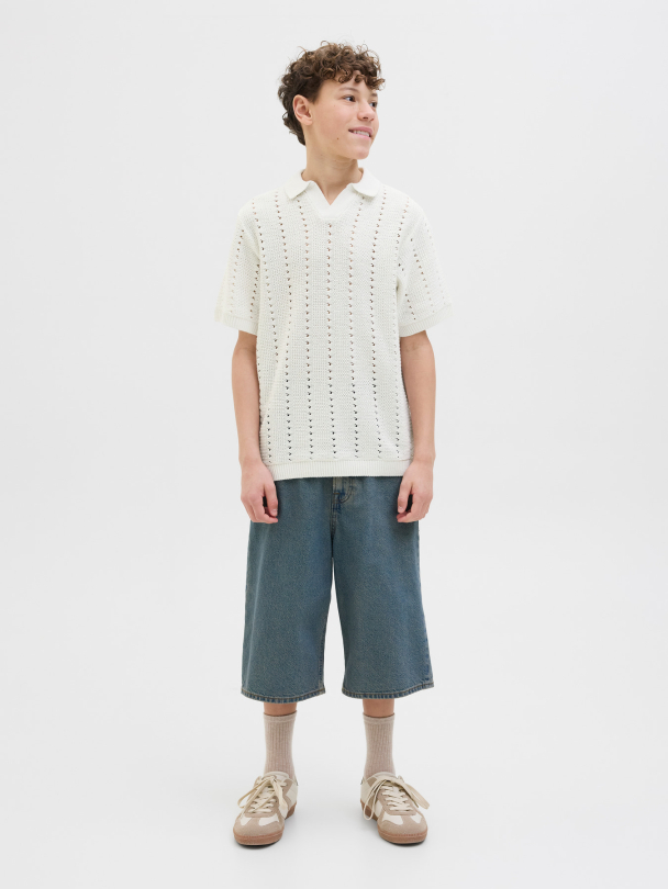 JORPAROS KNIT EASTER SS CROCHET POLO JNR - Image 5